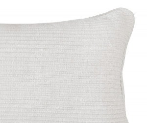 Lumbar White Linden Ribbed Cushion