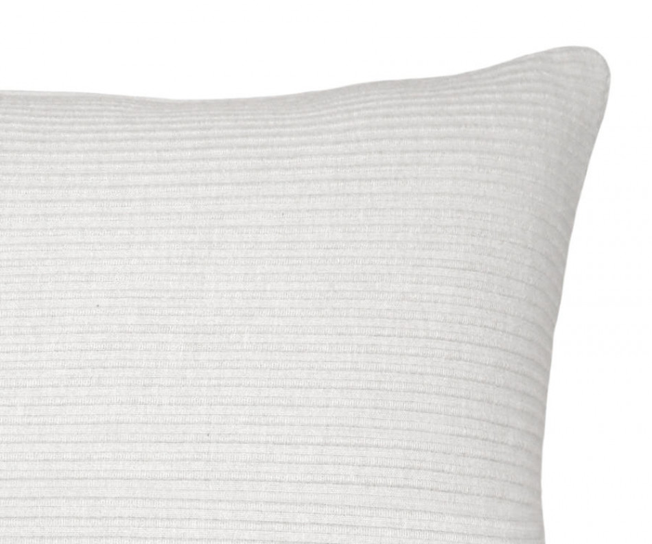 White Linden Ribbed Cushion 50cm