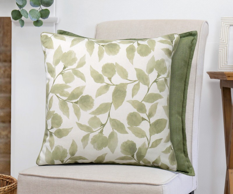 Riviera Green Leaf Cushion