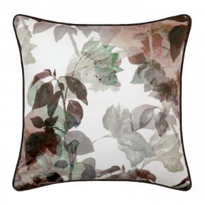 Bellagio Chocolate Leaves Velvet Cushion, a decorative soft furnishing for a sofa, chair or bed