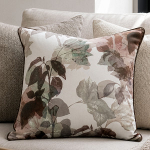 Bellagio Chocolate Leaves Velvet Cushion