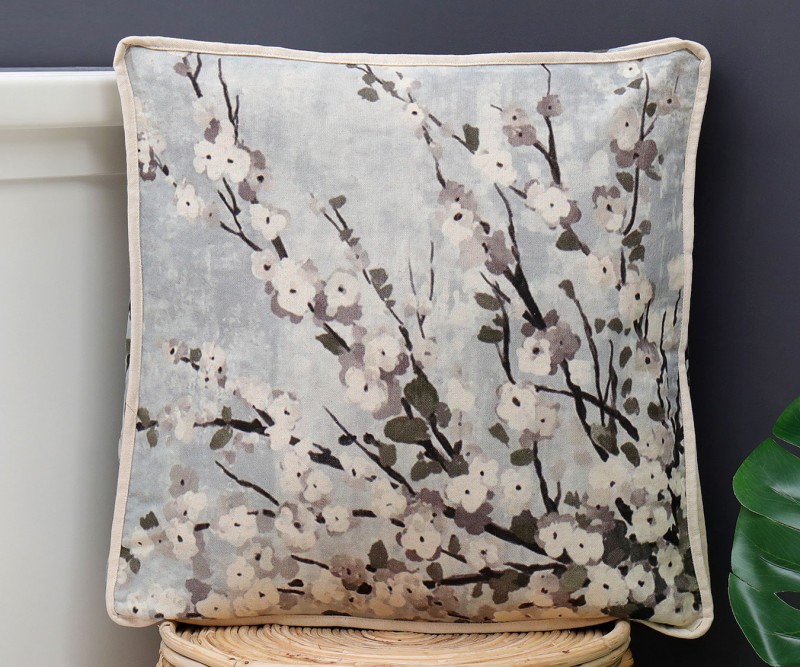 Viola Blue Linen Cushion