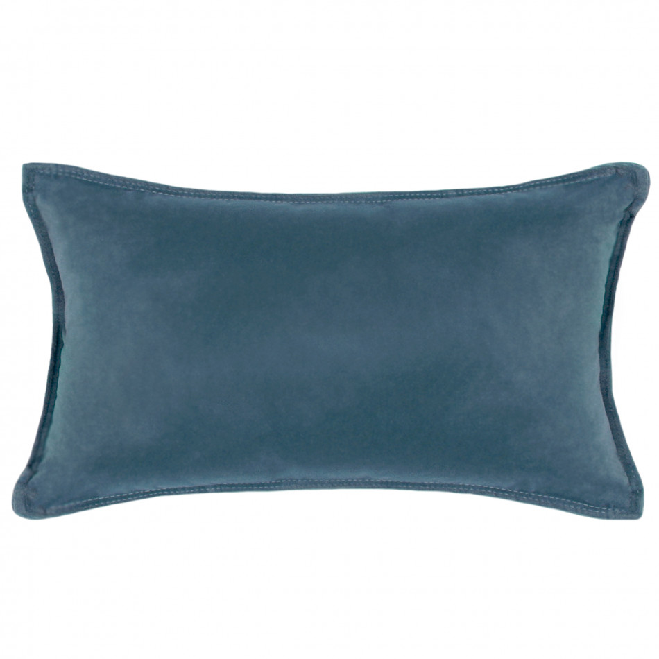 Lumbar Aegean Blue Velvet Cushion