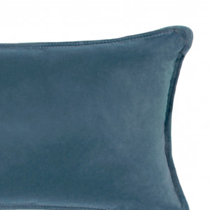 Lumbar Aegean Blue Velvet Cushion, a decorative soft furnishing for a sofa, chair or bed