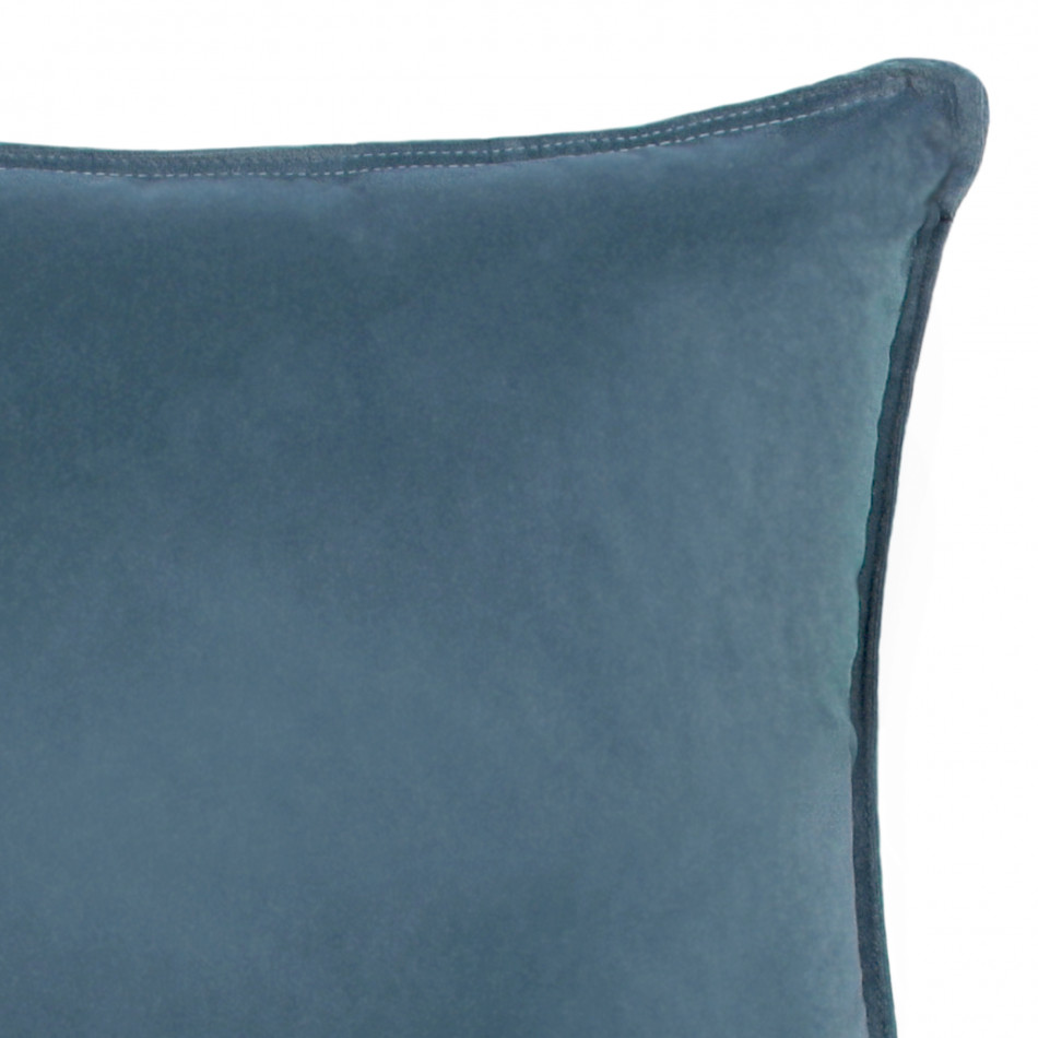 Large Aegean Blue Velvet Cushion, a decorative soft furnishing for a sofa, chair or bed