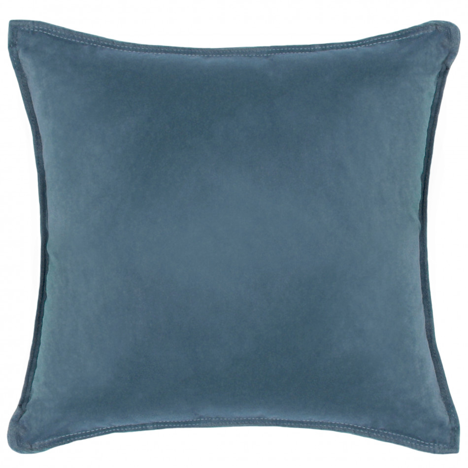 Large Aegean Blue Velvet Cushion