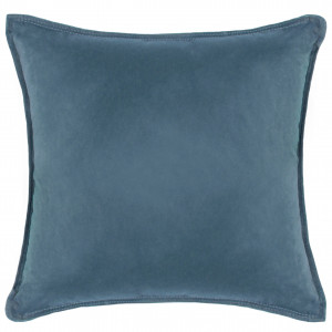Large Aegean Blue Velvet Cushion