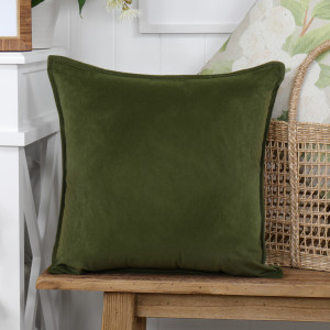 Osborne Forest Green Velvet Cushion - Square, a decorative soft furnishing for a sofa, chair or bed