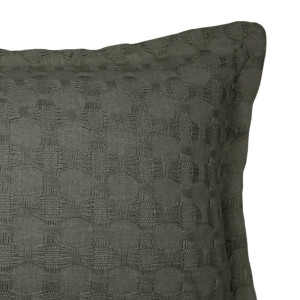 Lumbar Olive Barker Weave Cushion, a decorative soft furnishing for a sofa, chair or bed