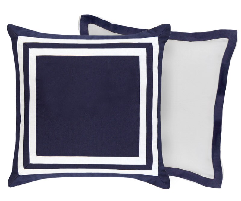 Fulham Navy Linen Cushion