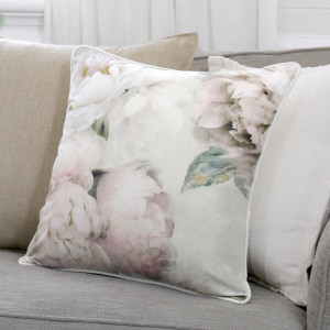 White Peony Velvet Cushion