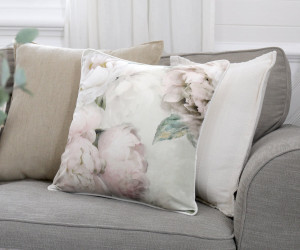 White Peony Velvet Cushion