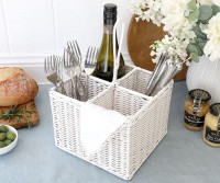 Laurent Cutlery & Wine Caddy - White