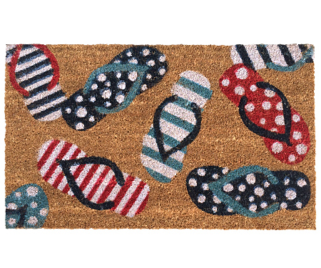 Summer Thongs Vinyl Backed Doormat