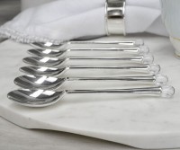 Dessert Spoons Set 6 Crystal Handles