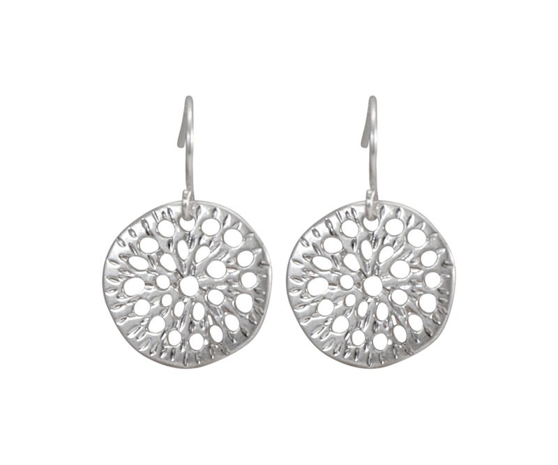 Destiny Silver Sun Disc Earrings