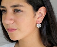 Destiny Silver Sun Disc Earrings