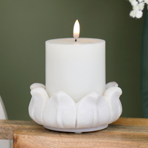 Lotus Flower Marble Dish, a tabletop piece for serving or decorative display
