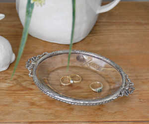 Colette Silver & Glass Trinket or Soap Dish