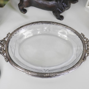 Colette Silver & Glass Trinket or Soap Dish, designed for practical dining use with an ornamental presentation