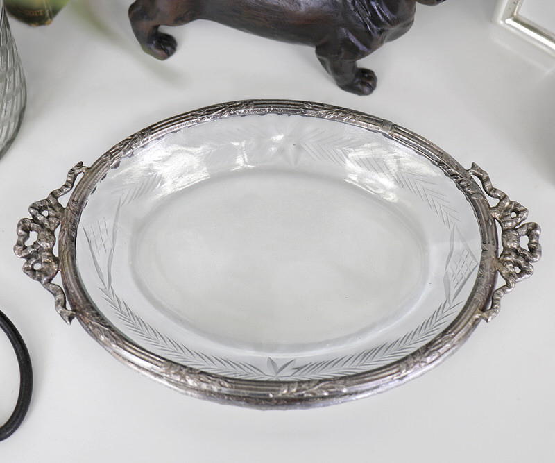 Colette Silver & Glass Trinket or Soap Dish