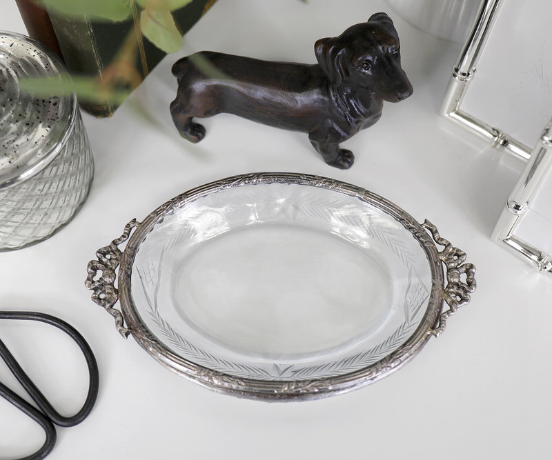 Colette Silver & Glass Trinket or Soap Dish