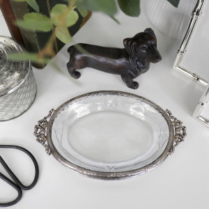 Colette Silver & Glass Trinket or Soap Dish, decorative tableware
