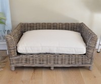 Cane Rattan Dog Bed Large with Cushion