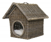 Rattan Snoopy House Pet Bed - Large