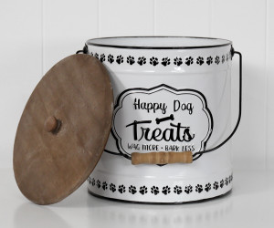 Large Happy Dog Storage Tin