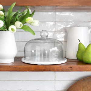 Carrara White Marble Cloche / Cheese Dome, highlighting the product's distinctive form and defining design