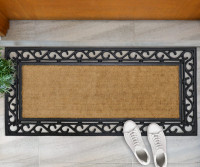 XL Ivy Rubber Scroll Border Doormat - 120x55cm