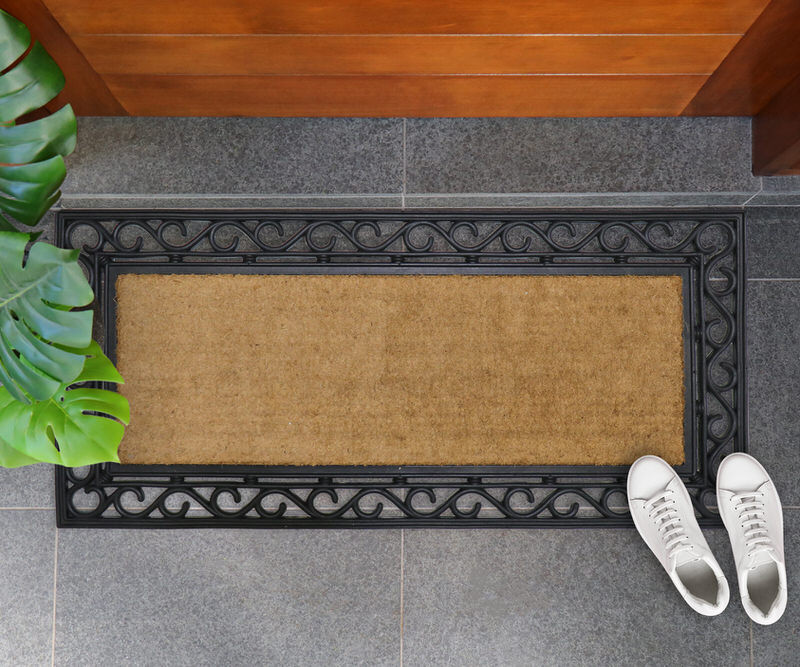 XL Ivy Rubber Scroll Border Doormat 120x55cm