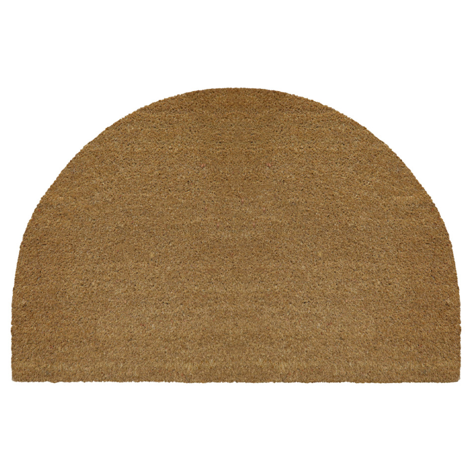 Bond Half Round Plain Coir Doormat 90x60cm, an entrance mat designed for a doorway