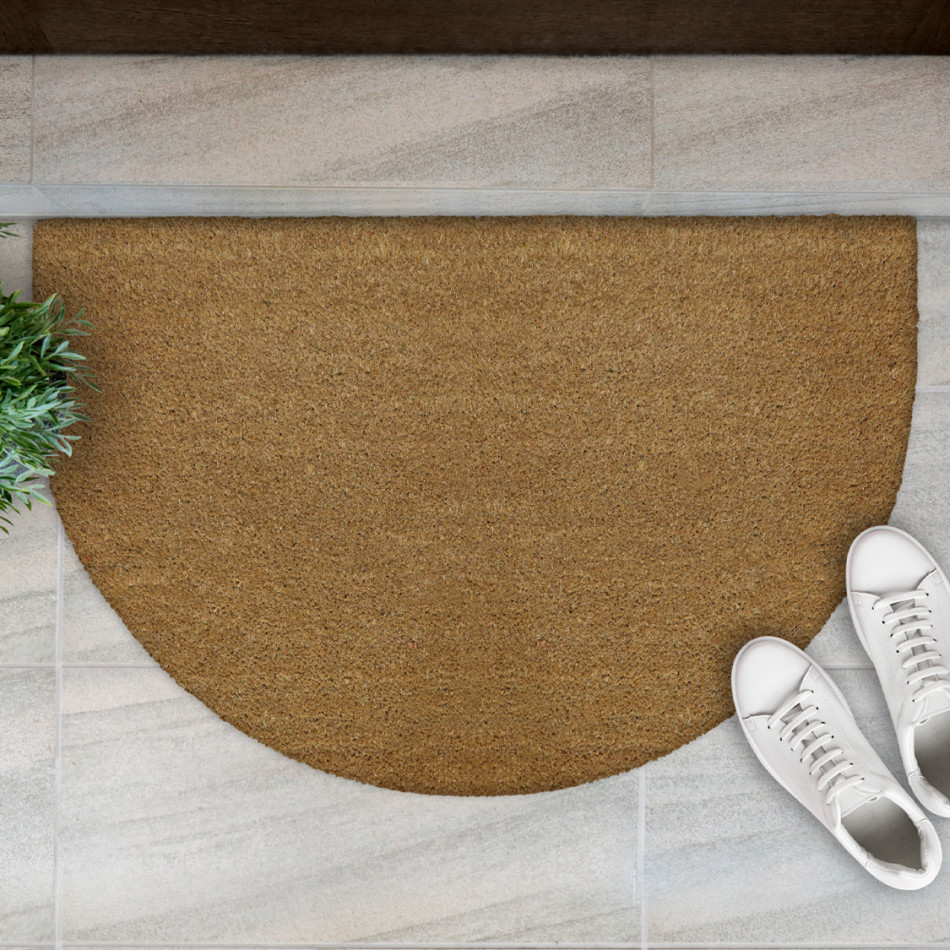 Bond Half Round Plain Coir Doormat 90x60cm