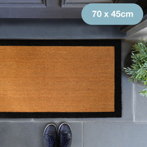 Carlton Regular Black Border Doormat - 70x45cm - Vinyl Backed, an entrance mat designed for a doorway