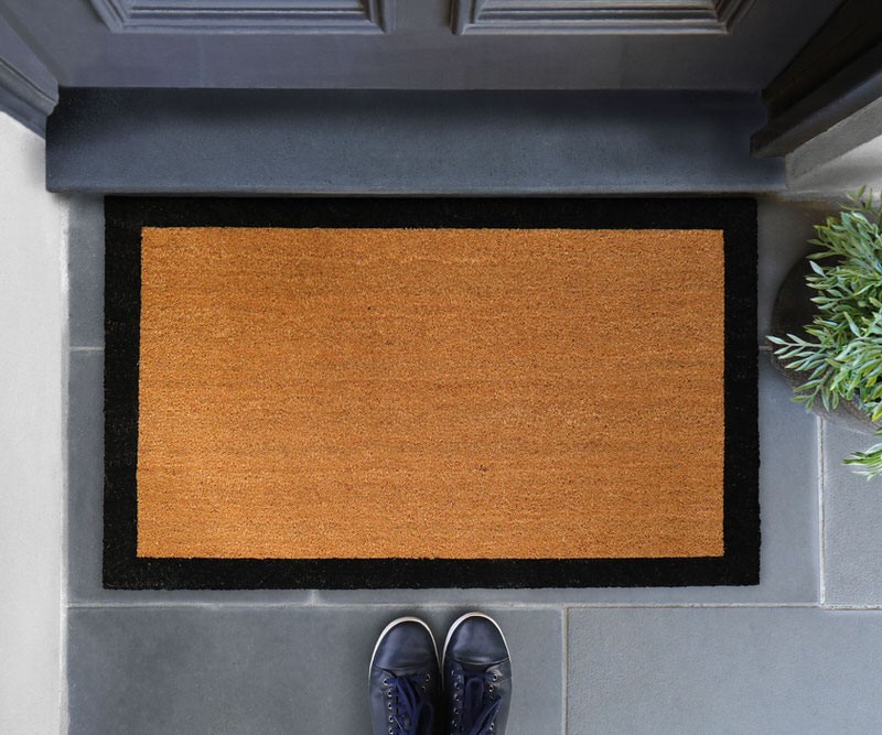 Carlton Regular Black Border Doormat - 70x45cm - Vinyl Backed