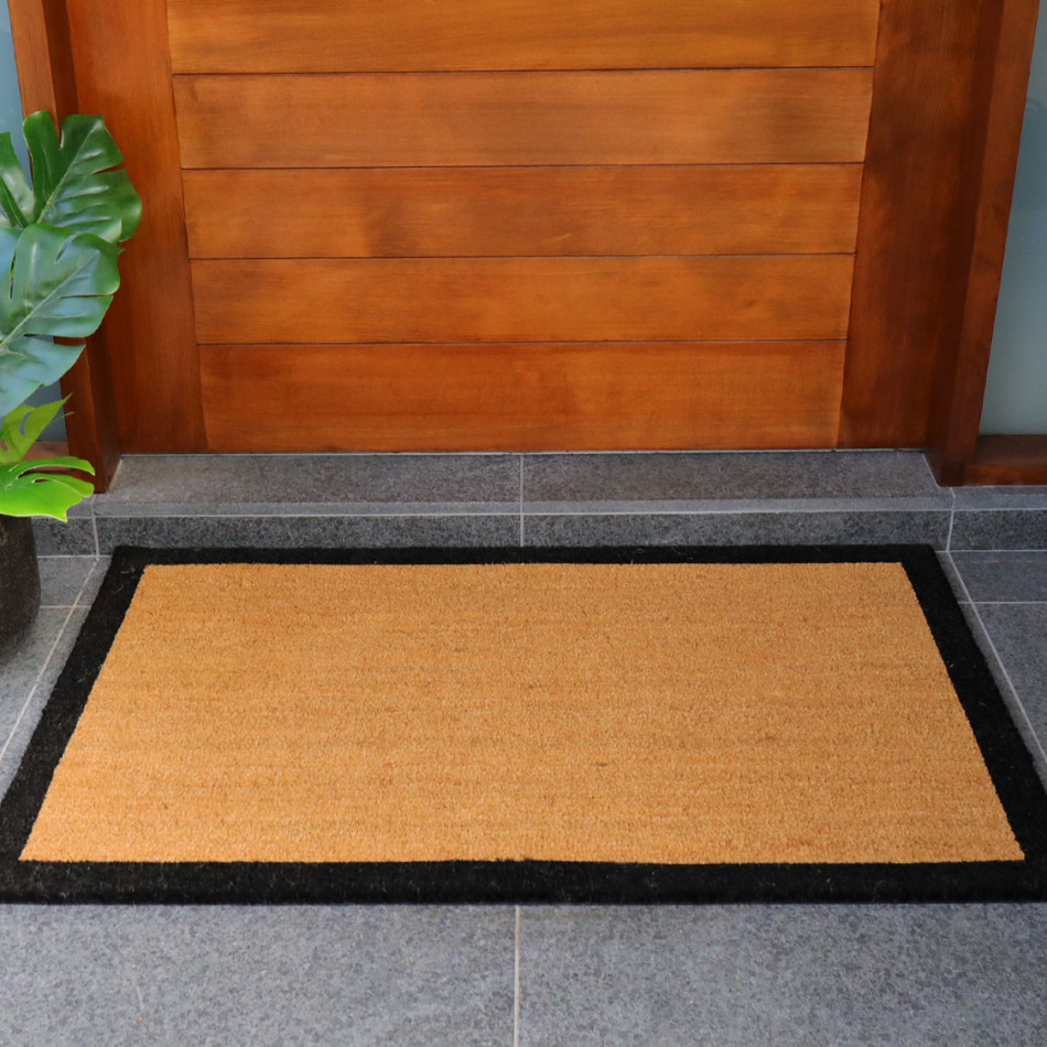 Carlton XL Black Border Doormat - 115x70cm - Vinyl Backed
