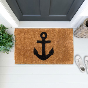 Anchor Doormat - Natural, presented as a decorative entrance mat for the front doorway