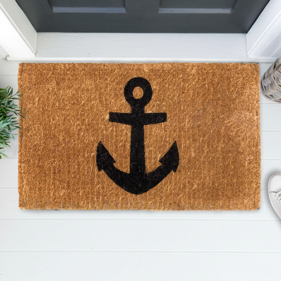 Anchor Doormat - Natural, an entrance mat designed for a doorway