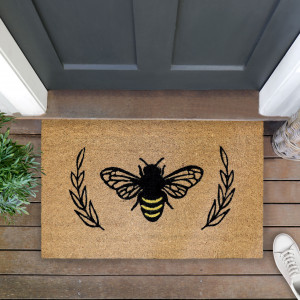 Honeybee Laurel Doormat 80x50cm, presented as a decorative entrance mat for the front doorway