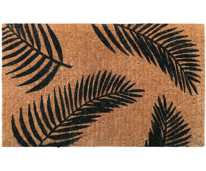 Havana Black Palm Leaf Doormat Regular - 100% Coir