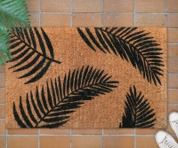 Havana Black Palm Leaf Doormat Regular - 100% Coir