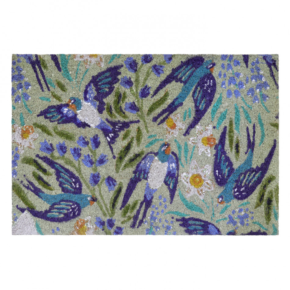 Blue Swallows Doormat 60x40cm, an entrance mat designed for a doorway