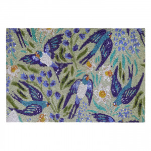 Blue Swallows Doormat 60x40cm, an entrance mat designed for a doorway