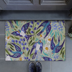 Blue Swallows Doormat 60x40cm, presented as a decorative entrance mat for the front doorway