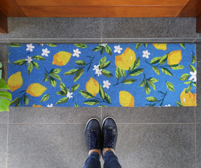 Sicilian Summer Lemons Long Door Mat