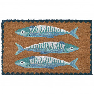 Blue Sardines Doormat 75x45cm, an entrance mat designed for a doorway