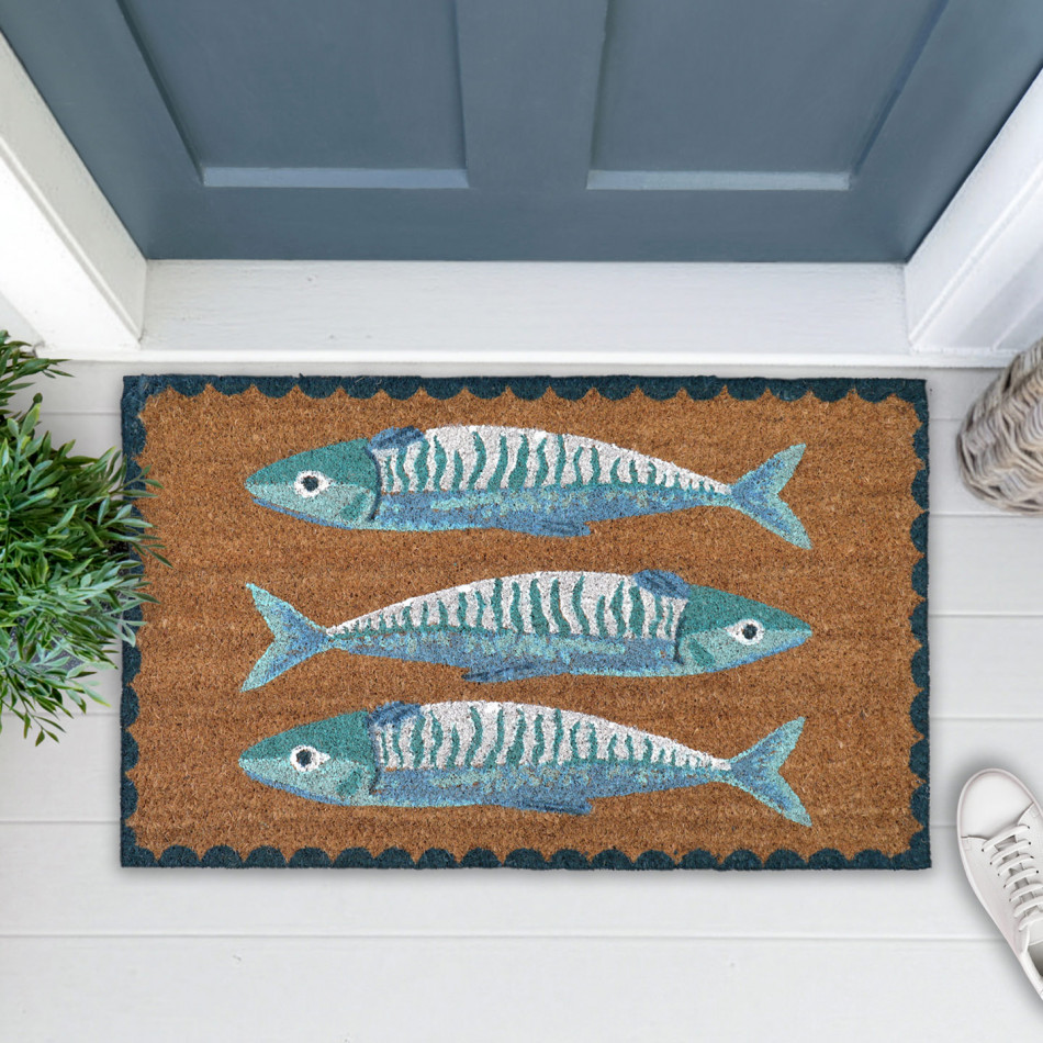 Blue Sardines Doormat 75x45cm