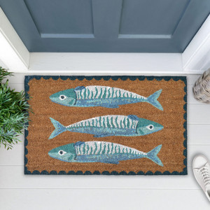 Blue Sardines Doormat 75x45cm